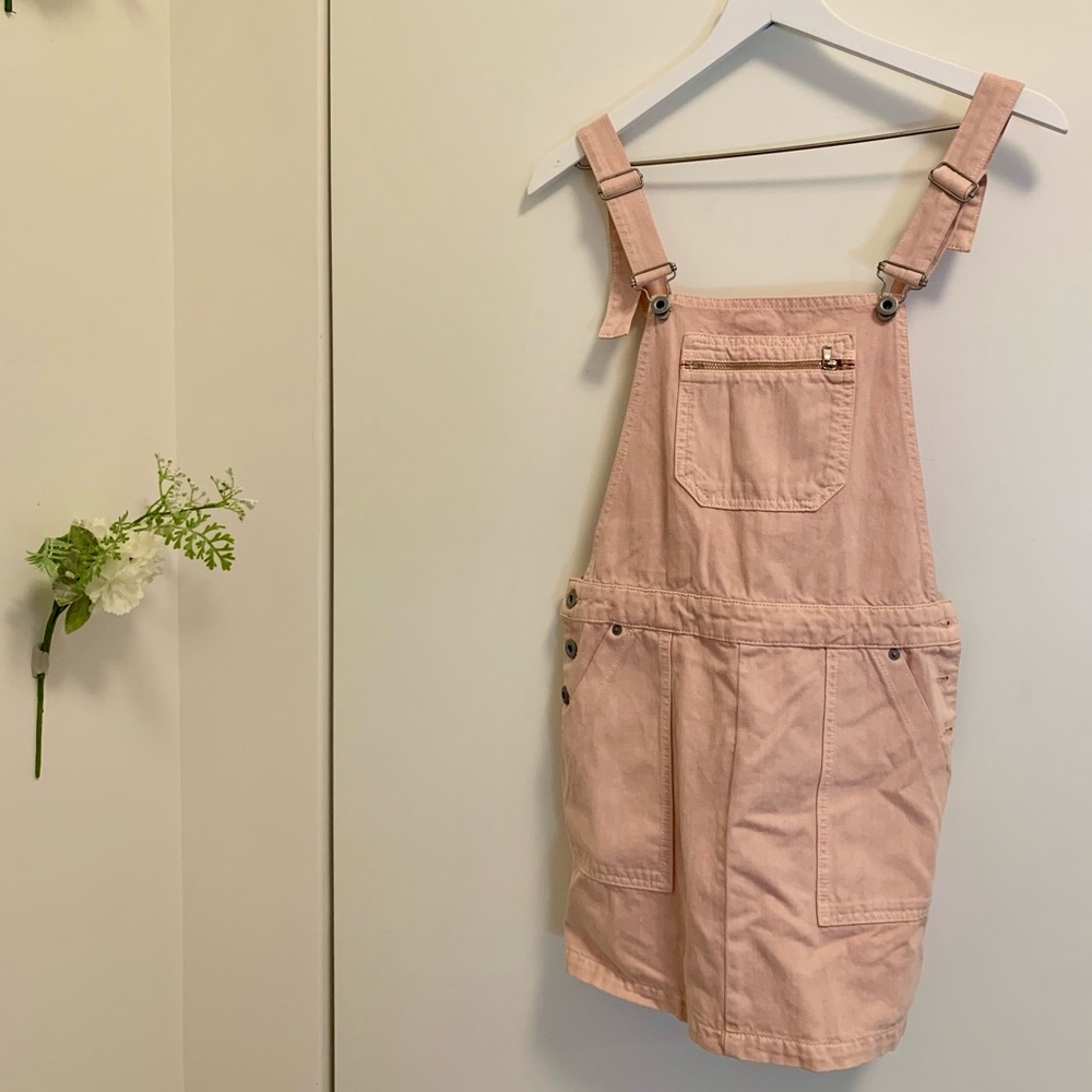 Blush Pink Denim Jack Wills Overall Dress